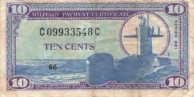USA MPC Series 681 p.M76 10 Cents 1969 F